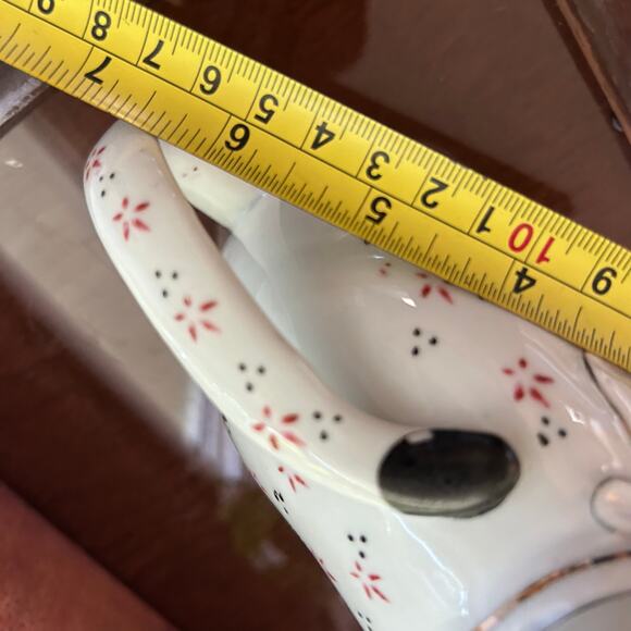 Vintage Small Ceramic Lucky Cat Tea Pot with Lid - Picture 12 of 14